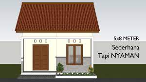 Denah rumah minimalis dengan 2 teras. Desain Rumah Sederhana Di Lahan 5x8 Meter 2 Kamar Tidur Youtube