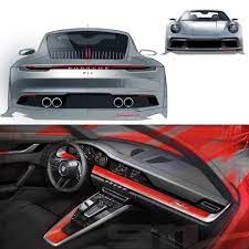 Porsche 991 992 Official Sketches Exterior Design Sketch By Thomas Stopka Interior Design Sketch By Floria Car Design Sketch Car Design Concept Car Sketch