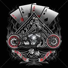 Biker T Shirts Vintage Bobber Motorcycle Chopper Gambler Aces Small To 6x Tall Biker Art Harley Davidson Posters Biker T Shirts