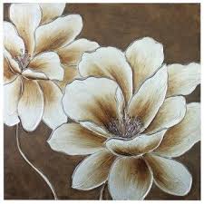 Silver Bronze Flower Canvas Wall Art 80 X 80cm Flower Canvas Wall Art Flower Painting Canvas Wall Art