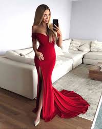 Simple Mermaid Red Long Prom Dress Red Evening Dress Red Evening Dress Chiffon Evening Dresses Red Bridesmaid Dresses