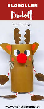 Rudolf Das Klorollen Rentier Basteln Weihnachten Basteln Weihnachten Klopapierrollen Rentier Basteln