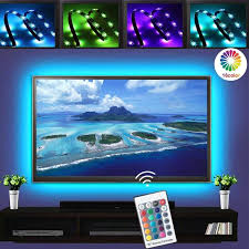 2m 6 56ft Led Tv Backlight Strip Lights Rgb Multi Color Bias Lighting Kit For 40 60inch Hdtv 5v Usb Smd5050 30leds M Tv Background Lights With Rf Remote Controller Ledlightsworld