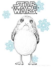 You can download ewok coloring page for free at coloringonly.com. Star Wars The Last Jedi Porg Winter Coloring Page Christmas Or Hanukkah Too The Star Wars Mom Parties Recipes Crafts And Printables
