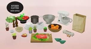 My Sims 4 Blog Ts2 Kitchen Clutter And Cassandre Rugs By Miosims Sims 4 Kitchen Sims 4 Clutter Sims 4