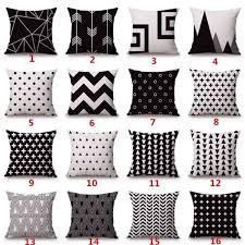 Black And White Sofa Bed Cotton Linen Black Beige Geometry Cushion Cover Bed Sofa Throw Decor Pillow Case Home Garden Bedding Sheets Pillowcas Cushions On Sofa Sofa Pillow Cases