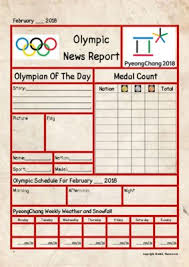 2018 winter olympic newspaper from teacher thom on