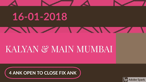 16 Jan 2018 Fix 4 Ank Of Kalyan And Main Mumbai Satta Matka