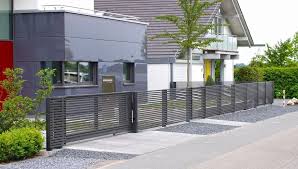 Modell Linea S Zaun Mit Schiebetor Anthrazit Alu Zaun Vorgarten Zaun Schiebetor