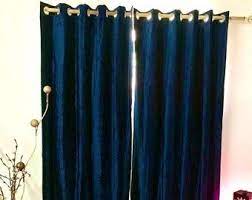 Pair Of Navy Blue Velvet Grommet Curtains Eyelet Bedroom Etsy Blue And Gold Living Room Green Curtains Bedroom Curtains