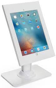 Ipad Pro Counter Stand Rotating Locking Enclosure W Exposed Home Button White Ipad Pro Ipad Macbook Pro Keyboard