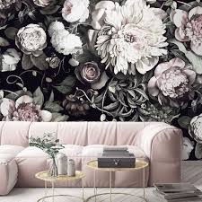 Tapete Fototapete Blumen Floral Aquarell Tapete Skandi Print Wanddeko Glattvlies Fototapete Tapeten Wohnen