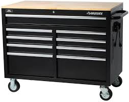 Sears previously owned the brand. Husky Extra Deep 46 In 9 Drawer Mobile Workbench Amazon Com