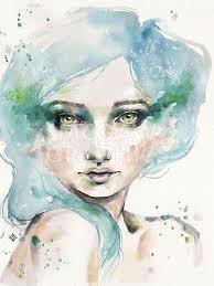 Under the Sea Female Portrait, Sillier than Sally, Art Print Poster14"x11"  2848