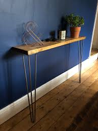 8 5 Scaffold Side Console Table Steel Hairpin Legs Etsy In 2020 Hallway Shelf Wooden Storage Shelves Steel Furniture Design