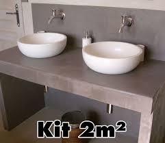 Beton Cire Sol Plan De Travail Salle De Bain Terrasse Escalier Vente Produits D Etanchei Salle De Bains Beton Cire Travaux Salle De Bain Lavabo Salle De Bain