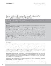 Current Minimal Invasive Surgery Treatment for Kidney Stones: Bezmialem  Experience