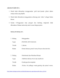 Dokumen penjajaran kssr tahun 4. Soalan Pendidikan Seni Visual Tahun 4 Kssr