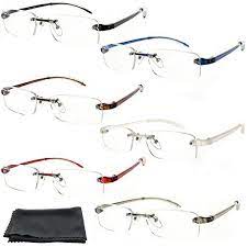Fiore Feather Flex New Improved 6 Pack Clear Rimless Reading Glasses Tr90 Flexible Arm Rimless Reading Glasses Reading Glasses Cheap Prescription Sunglasses