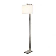 Belmont Contemporary Brushed Nickel Floor Lamp With White Shade Brushed Nickel Floor Lamp Reading Lamp Floor Floor Lamp