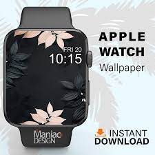 Apple Watch Wallpaper Dark Floral Wallpaper Apple Watch Face Etsy Apple Watch Wallpaper Watch Wallpaper Apple Watch Design