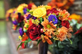 Purple and orange wedding bouquets. Traditional Fall Wedding Daniel Natalie The Pink Bride