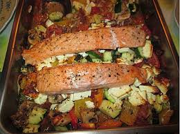 Low Carb Lachs Mit Ofengemuse Von Velvet Mayhem Chefkoch Rezept Rezepte Ofengemuse Rezept Low Carb Lachs