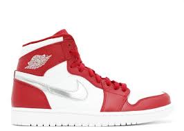 2018 New Arrival Air Jordan 1 Retro High Silver Medal Gym Red Metallic Silver White 332550 602 For Sale