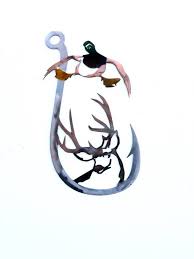 Duck Deer Fish Hook Metal Sign Hunting And Fishing Sign Etsy Metal Signs Fishing Decor Metal Tree Wall Art