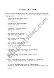 Please, try to prove me wrong i dare you. English Worksheets Chocolate Trivia Quiz