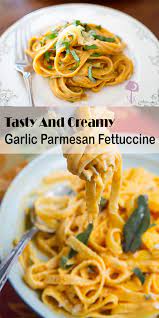 Our youngest daughter was grocery shopping with me, and i knew just what i wanted to do with them, and it involved nestling tasty chicken meatballs in pasta nests swimming in a garlicky cream sauce. Tasty And Creamy Garlic Parmesan Fettuccine
