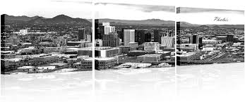 Amazon.com: TUMOVO Phoenix Arizona Skyline Canvas Wall Art Black and White  Building Urban Landscape Panorama Wall Painting Modern Home Decorations for  Living Room, Office Framed Ready to Hang 14x20 inch x3: Mixed