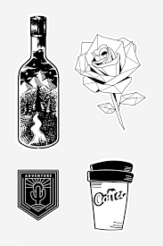 Black And White Vector Sticker Download Premium Vector Of Set Of Black And White Sticker Doodle Vector Black And White Stickers Black Stickers White Stickers