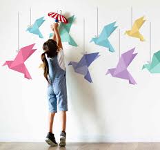 Origami modular mandala is a 16 unit modular origami. Wandsticker Vogel Bunte Origami Vogel Tenstickers
