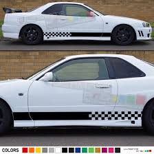 Sticker Decal stripe kit for Nissan skyline spoiler racing bonnet skirt  head R34