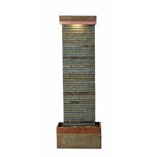 Kenroy Home Stave Resin And Slate Indoor Outdoor Floor Fountain 51013slcop Outdoor Flooring Tabletop Fountain Indoor Fountain