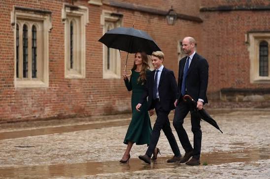 It's Prince George's first day of school at Eton College! 📚 Prince William  and Kate Middleton accompanied the 13-year-old for his big day. George is  following in his father's footsteps in attending