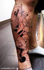 Asian Koi Fish Tattoo Design On Leg Leg Tattoos Tattoos Koi Fish Tattoo