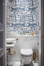 Studio 52 Best Bathroom Wall Papers Bathroom Interior Design Blue And White Wallpaper Bathroom Design