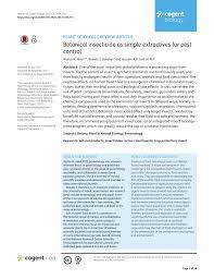 Give rely pay back forward. Pdf Botanical Insecticide As Simple Extractives For Pest Control