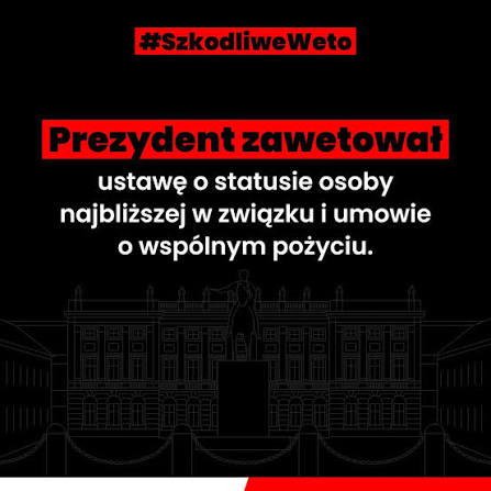 Fatalne weto prezydenta do ustawy o statusie osoby najbliższej. Znowu ideologia ponad dobro obywateli! #SzkodliweWeto #Nawrocki #Weto