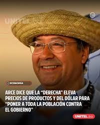 El presidente Luis Arce Catacora a tiempo de admitir que la economía del  país “atraviesa problemas”, señaló que la “derecha” eleva el precios de los  productos y del dólar con el propósito