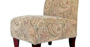 Armless Styling With Bright Multi Colored Fabric Looks Great With Decor Traditional Or Contemporary Dura Armless Accent Chair Furniture Accent Chairs