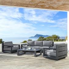 Offrez à votre jardin ou balcon une mise en beauté avec nos fauteuils élégants et compacts. Salon De Jardin Elba Gris Anthracite 5 Places Salon De Jardin Table Et Chaise Eminza