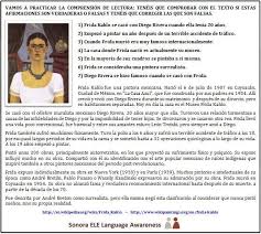 Biografia De Frida Kahlo En Ingles Y Español A2 Vamos A Practicar La Comprension De Lectura Con Una Breve Biografia De Frida Kahlo Teneis Que Comproba Langue Espagnole Espagnol Comprehension De Lecture