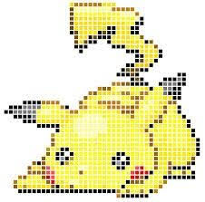 Pikachu Pokemon Sprite Grid Pikachu Cross Stitch Pixel Art Grid Pikachu