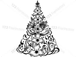 Merry christmas and happy new year folk art greeting card illustration. Hand Drawn Christmas Tree Vector And Photoshop Brush Pack 01 How To Draw Hands Photoshop Brushes Christmas Tree Silhouette