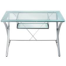 Realspace Zentra Computer Desk 30 H X 48 W X 28 D Silverclear By Office Depot Officemax Glass Computer Desks Cheap Office Furniture Computer Desk