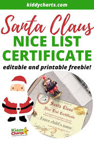 Professionally designed price lists and menus no longer have to cost a fortune. Santa Nice List Certificate Free And Fun Kiddycharts Com