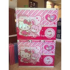 Putih atau made by custom order. Naiba Lemari Plastik Msc Mega Premium Lemari Plastik 3 Pintu Hello Kitty Shopee Indonesia